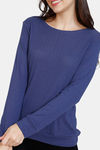 Zivame Lounge Pointelle Top - Deep Cobalt — thumbnail 5